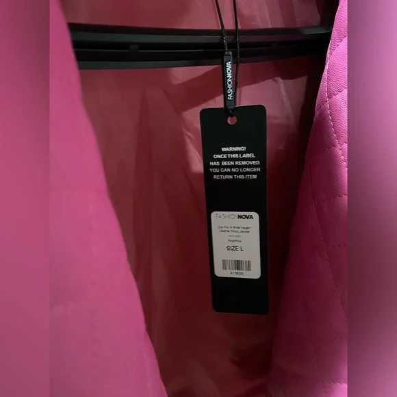 Fashion Nova Pink Leather Jacket - Picture 2 of 5